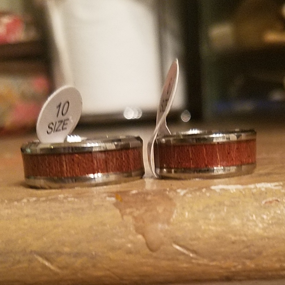 HAWAIIAN KOA COUPLES RINGS - Picture 5 of 7